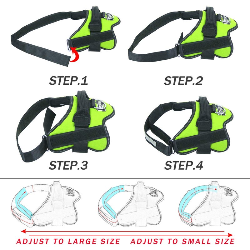Bolux Dog Harness, No-Pull Reflective Dog Vest, Breathable Adjustable Pet Harness with Handle for Outdoor Walking - No More Pulling, Tugging or Choking (Green, M) - Image 3
